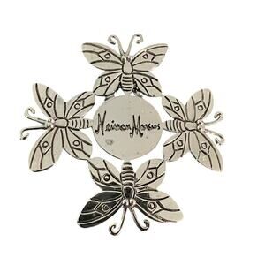 Vintage Neiman Marchus Emilia Castillo Snowflake Silver Butterfly Scarf Clip